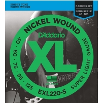 Струны для бас гитары D'Addario EXL220-5 XL Nickel Wound Bass Super Light 5 (.40 - .125)