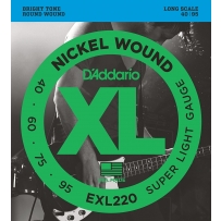 Струны для бас гитары D'Addario EXL220 XL Nickel Wound Bass Super Light 4 (.40 - .95)