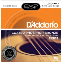 Струны для акустической гитары D'Addario EXP15 Phosphor Bronze Extra Light (.10-.47)