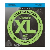 Струны для бас гитары D'Addario EXP165 EXP Coated Nickel Electric Bass Red Light / Med Bottom 4 (.45 - .105)
