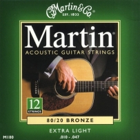 Струны для акустической гитары Martin M-180 Traditional Extra Light 12 String (.010-.047)