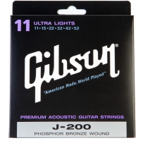 Струны для акустической гитары Gibson SAG-J200UL Phosphor Bronze Ultra Light (.011-.052)