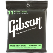 Струны для акустической гитары Gibson SAG-MB11 Masterbuilt Premium Phosphor Bronze Ultra Light  (.011-.050)