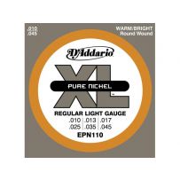 Струны для электрогитары D'Addario EPN110 XL Pure Nickel Regular Light (6 струн .010-.045)