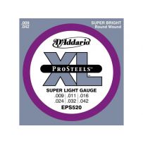 Струны для электрогитары D'Addario EPS520 XL Pro Steels Super Light (6 струн .009-.042)