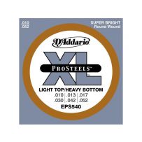 Струны для электрогитары D'Addario EPS540 XL Pro Steels Light Top/Heavy Bottom (6 струн .010-.052)