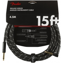 Инструментальный кабель Fender Cable Deluxe Series 15' 4.5 m Angled Black Tweed