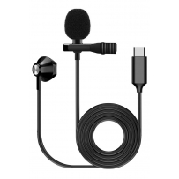 Конденсаторный микрофон Fzone KM-05 Lavalier Microphone w/ Earphone USB Type C